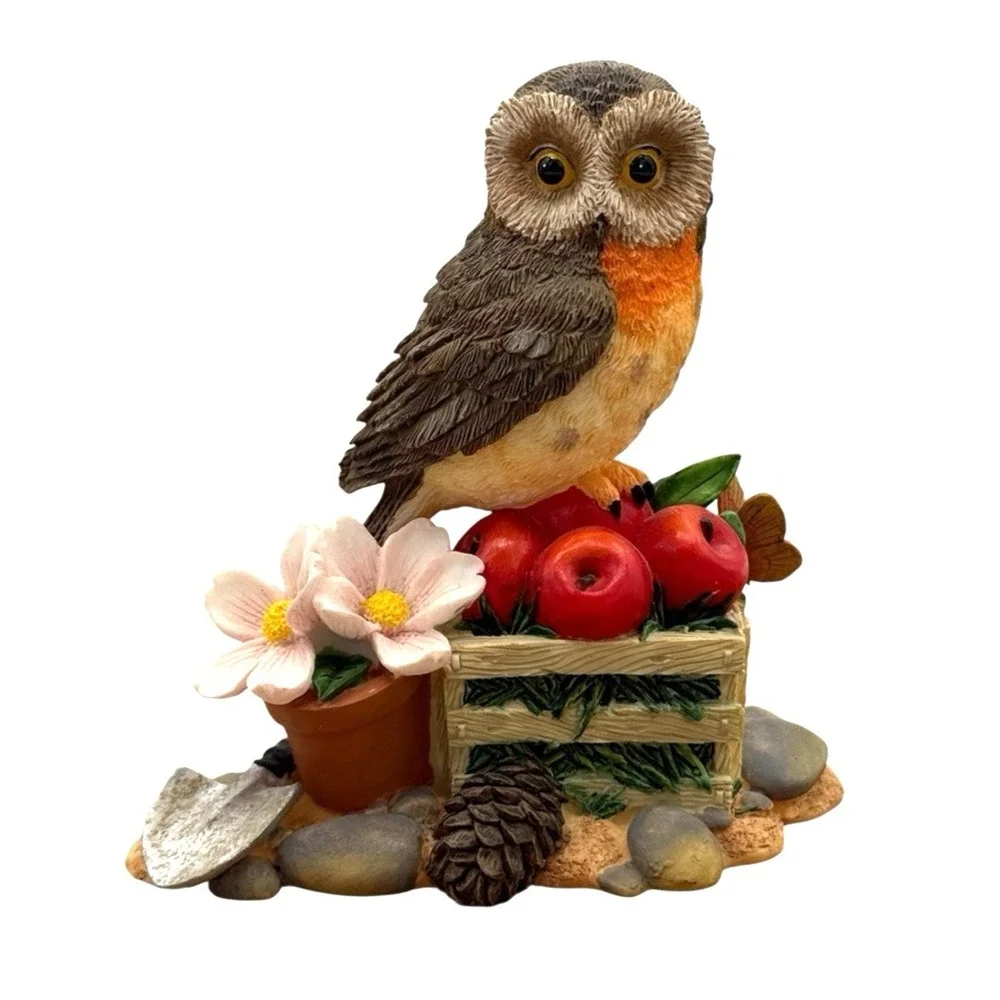 OWLS! Harvest Splendor Owl Your Big Backyard w/Apples & Flower Giordano Art Ltd.